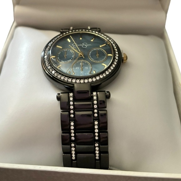 Jessica Simpson Bundle-Long Wallet NWOT & Crystal Gunmental Watch NWT - Picture 12 of 14